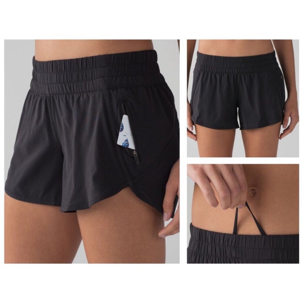 Lululemon Tracker Short V 4" inseam Black Swift Running Women's Size 8